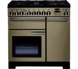 RANGEMASTER  Professional Deluxe 90 Dual Fuel Range Cooker - Cream & Chrome